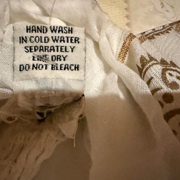 Boho-Chic Halter Dress Beige Paisley Print Lightweight Festival Resort Wear NWT - Picture 9 of 11